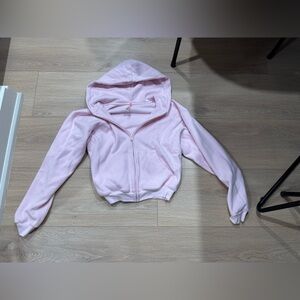 Skims Light Pink Zip-Up Hoodie